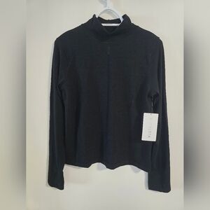 ATHLETA Black Turtleneck Sweater Sport Active Seamless Long Sleeve Size XL